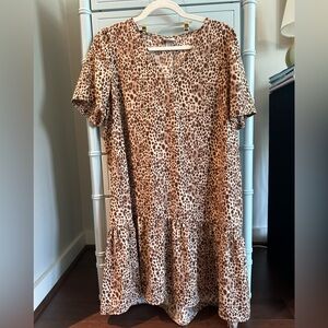 A new day / Target cheetah print short sleeve pleated swing dress
